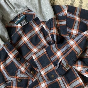Blue gear flannel with hoodie